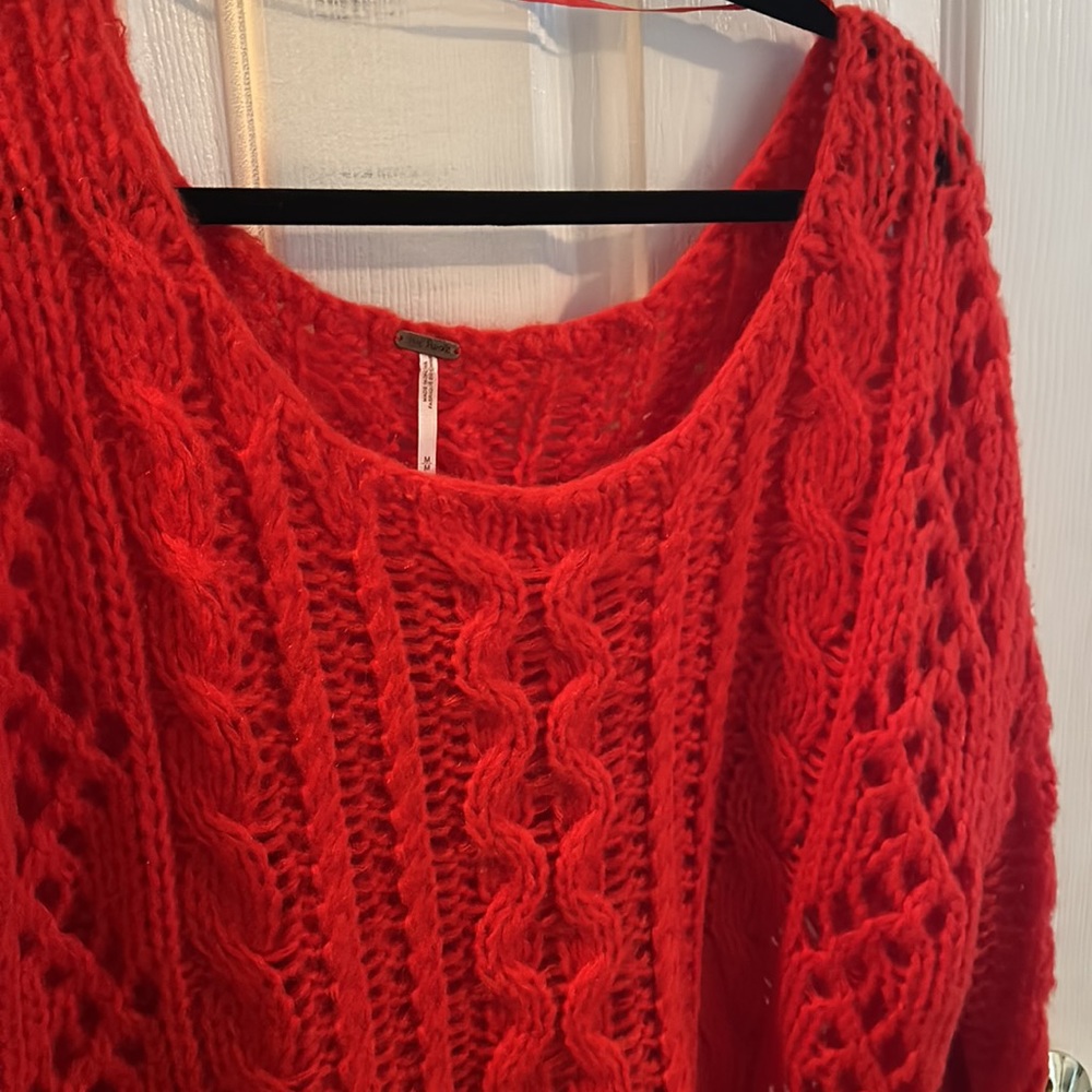Free People Red Sweater